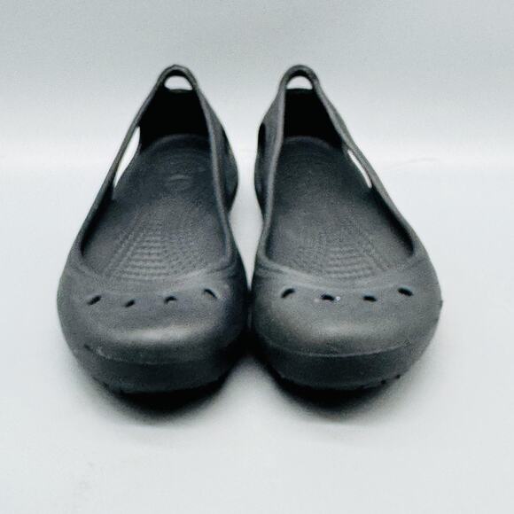 Crocs Shoes Womens 6 Black Kadee Slip On Ballet Flats Comfort Casual Lightweight - Picture 3 of 13
